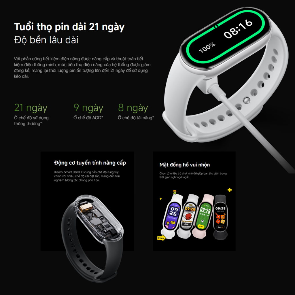 Vòng Đeo Tay Thông Minh Xiaomi Mi Band 9, Band 10 Theo Dõi Sức Khỏe, Bản Quốc Tế - Hàng Chính Hãng | BigBuy360 - bigbuy360.vn