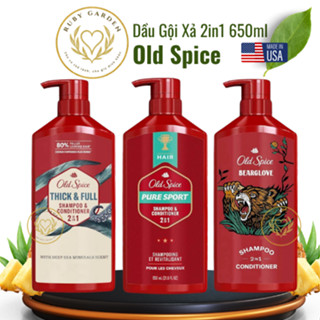 [NK Mỹ] Dầu Gội OLD SPICE 2in1 Hương Nước Hoa Cho Nam Chai 650ml - Ruby Garden