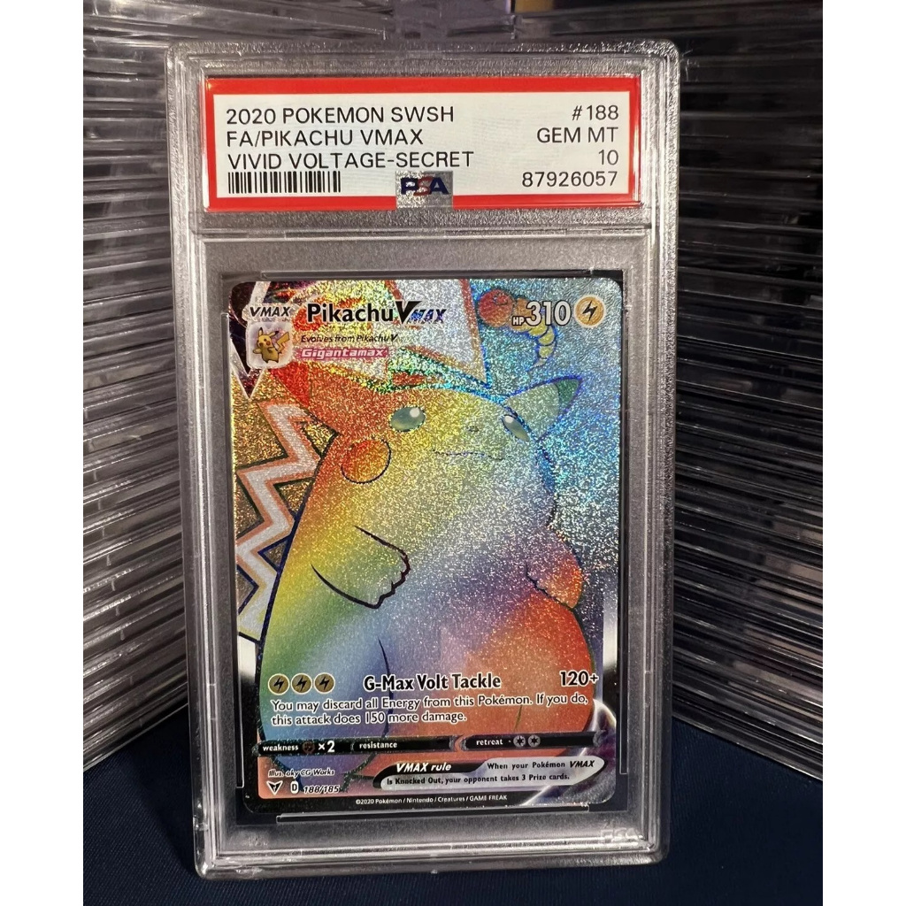 Tranh khung PSA LIM Pikachu VMAX 188/185 Rainbow English 10 Gem Mint d37 57