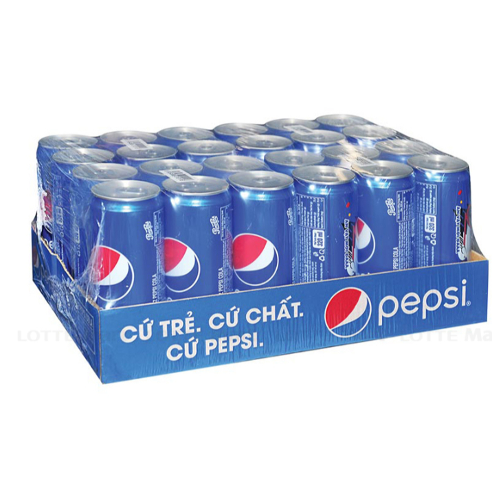Thùng 24 Lon Nước Ngọt Có Gaz Pepsi Lon (320ml/lon)