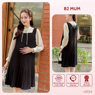  Yếm Bầu Xếp Ly Chất Tuyết Mưa - Mềm Mại Êm Ái Dễ Dàng Di Chuyển V1204 Thiết Kế By B2MUM   Không Kèm Áo   