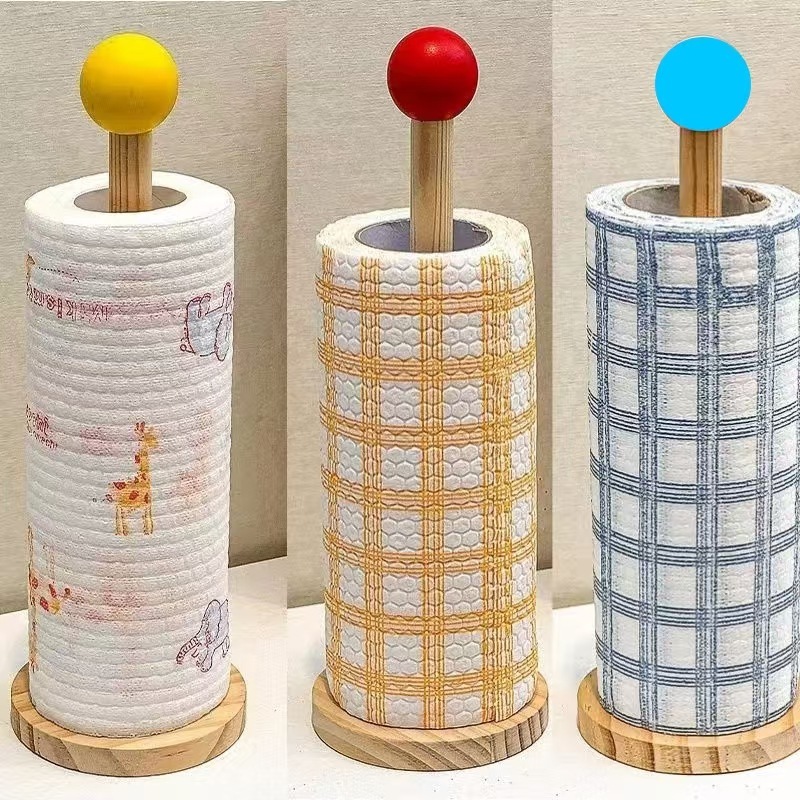 Cây Cọc Gỗ Để Cuộn Giấy Lau Đa Năng,Cây Gỗ Cắm Giấy Ăn,Giá Đỡ Phụ Kiện Tóc Thủ Công Để Trưng Bày Tiết Kiệm Không Gian