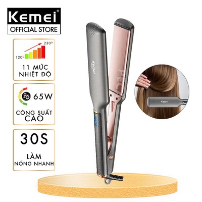 Máy duỗi tóc Kemei KM-3137 bảng nhiệt lớn 5 cm, điều chỉnh 11 mức nhiệt sử dụng được mọi loại tóc - Hàng chính hãng