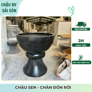 (GIAO TOÀN QUỐC) Chậu bát sen xi măng đá mài - Đa dạng kích thước, phù hợp trồng sen, nuôi cá.