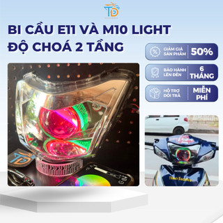  BI CẦU E11 VÀ M10 LIGHT ĐỘ CHOÁ 2 TẦNG LẮP WAVE 50-100-110 ĐỦ BỘ DÂY MẠCH VÒNG THIÊN THẦN MẮT QUỶ ĐỔI MÀU 