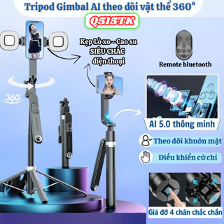 Gậy chụp ảnh chống rung tích hợp Gimbal AI 360 độ theo dõi vật thể hỗ trợ quay phim, chụp ảnh