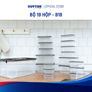 Bộ hộp B19, bộ 19 hộp đựng thực phẩm DUY TÂN đủ size từ 150 - 7200ml dùng được cho lò vi sóng