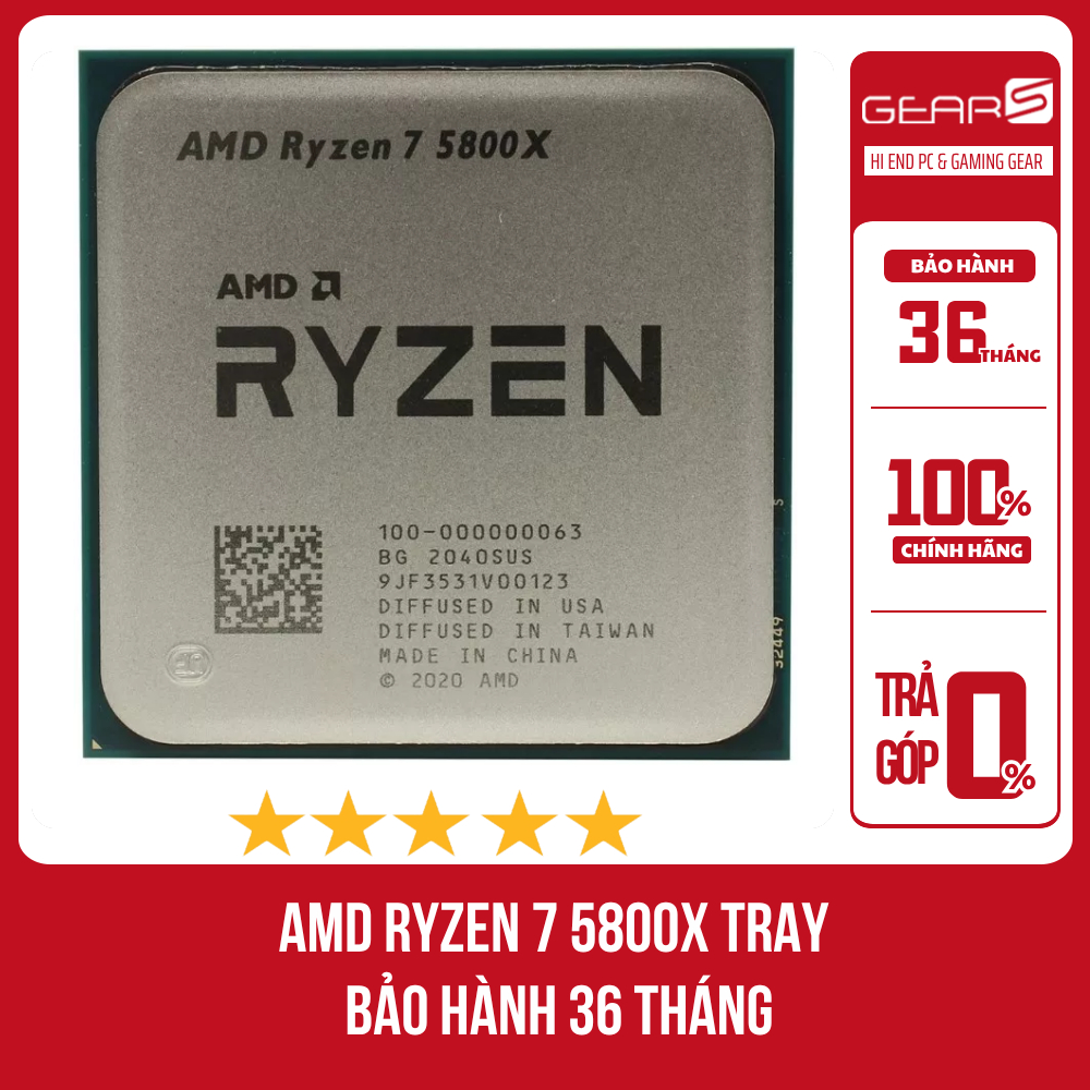 [FULL VAT] CPU AMD Ryzen 7 5800X Tray - Bảo Hành 36 Tháng
