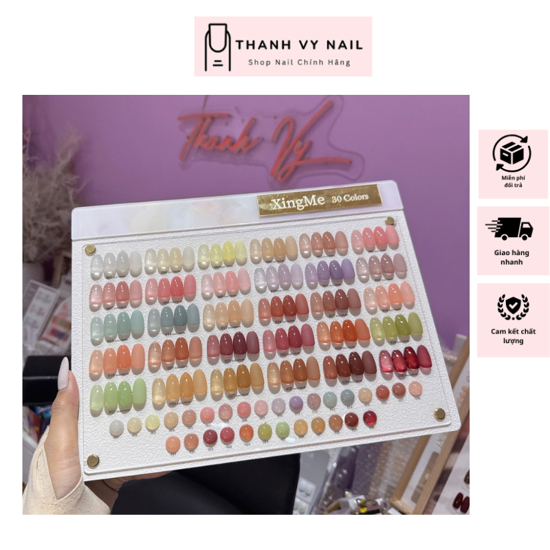 Sơn thạch đục XINGME 30 màu cao cấp tặng kèm bảng màu mica (THANH VY NAIL)