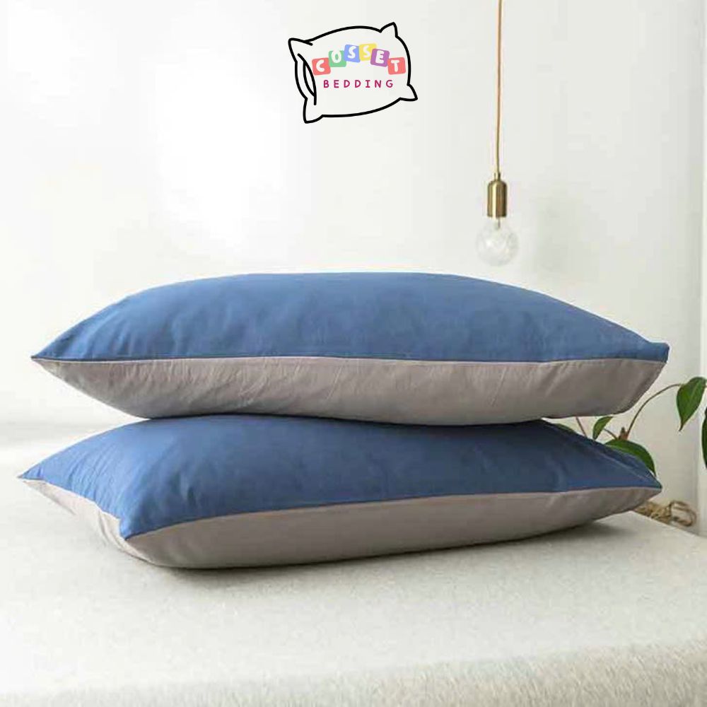 Vỏ gối nằm cotton trơn Cosset màu trơn vải dày thấm mồ hôi tốt (1 chiếc)