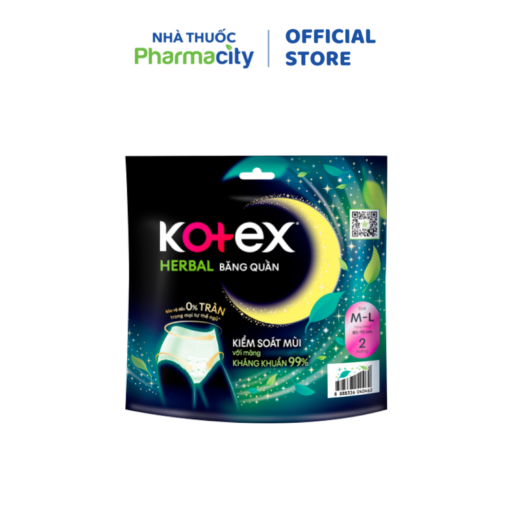 Băng quần ban đêm Kotex Herbal size M-L (2 miếng/gói)