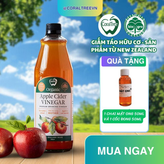 [QUÀ TẶNG KÈM ] Giấm Táo Hữu Cơ CoralTree - Sản phẩm nhập khẩu từ New Zealand, chính hãng - 750ml