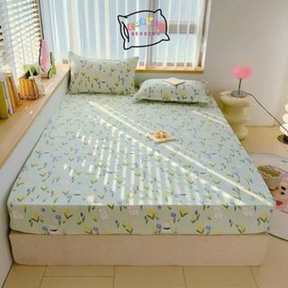 Bộ ga gối cotton đũi xơ đậu Cosset Bedding hoạ tiết kẻ sọc hiện đại decor phòng ngủ vintage