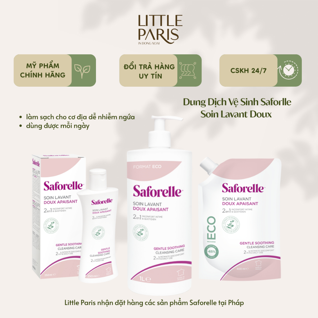 Dung Dịch Vệ Sinh Saforelle Soin Lavant Dưỡng Ẩm Kháng Khuẩn Làm Mát