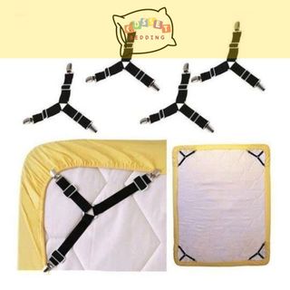 Set 4 kẹp ga giường có lớp đệm cao su Cosset cố định ga giường chống xê dịch chất liệu inox không gỉ