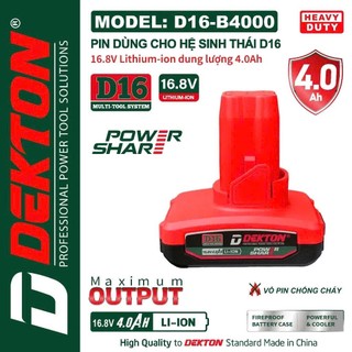 Pin Dekton 14V (16.8V-4AH) D16-B4000 / Mẫu mới D16-B4060PRO