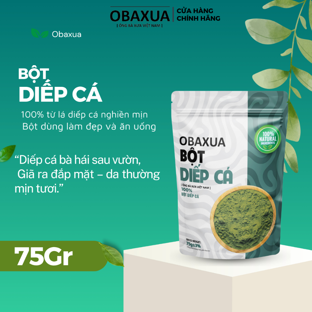 Bột Diếp Cá OBAXUA Nguyên Chất 75g