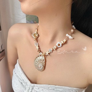Vòng cổ đi biển Vỏ Xà cừ nâu tây mix Vỏ Bào ngư Designed by 𝐀𝐔𝐑𝐀