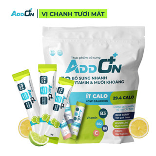 Bột Uống Điện Giải Thể Thao ADDON Vị Chanh Tươi Mát Ít Calo Bù Nước, Bổ Sung Muối Khoáng Hỗ Trợ Phục Hồi