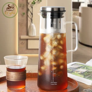  Bình Pha Cà Phê Cold Brew 1400ml Bình Cafe Cold Brew Chất thủy tinh Ấm Ủ Lạnh Cafe bộ lọc inox 