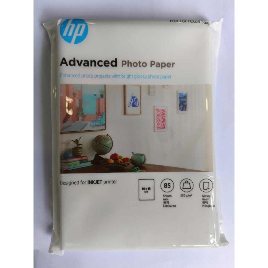Giấy in ảnh HP Advanced Photo Paper, Glossy (bóng), 10x15 250gsm 4R (85 tờ/xấp), giấy in ảnh 1 mặt, 