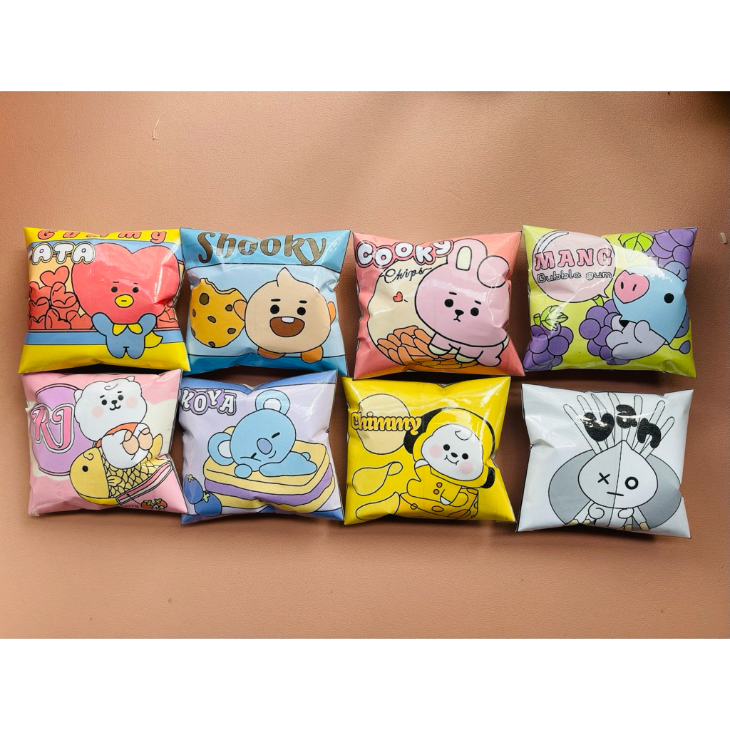 Squishy giấy mini snack bt21 (đặt đơn tối thiểu 20k đổ lên shop mới giao hàng)