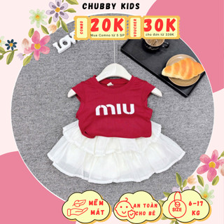 Set Váy Bé Gái MIU Xinh Xắn, Áo Tăm Lạnh + Váy Tơ 2 Lớp Bồng Bềnh, Có Quần Bảo Hộ | Cho Bé 6-17kg