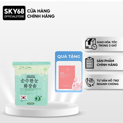 [MUA 1 TẶNG 1 MASK] Bông Tẩy Trang Vải Cotton Mềm Mịn Dr.Sera Pure Snow Cotton Pad - 234 Miếng