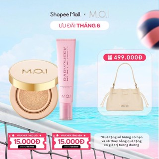 Bộ đôi MOI phấn nước kiềm dầu che khuyết điểm Premium Baby Cushion và má hồng sữa ửng hồng tự nhiên Baby Cheek Blush Ink