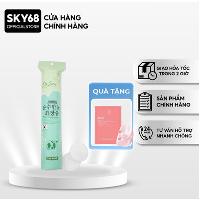 [MUA 1 TẶNG 1 MASK] Bông Tẩy Trang Vải Cotton Mềm Mịn Dr.Sera Pure Snow Cotton Pad - 150 Miếng