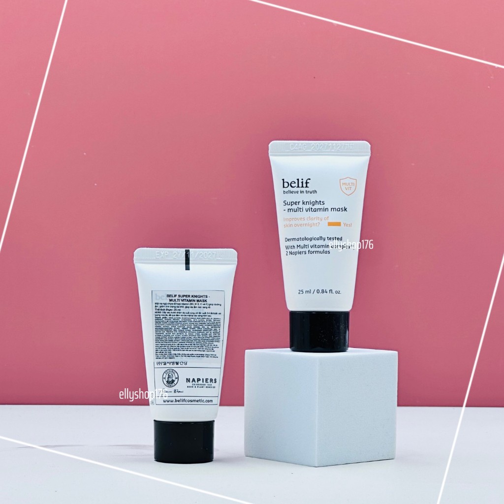 [Tuýp Mini 25ml] Mặt nạ ngủ dưỡng sáng da Belif Super Knight Multi Vitamin Mask - Ellyshop176