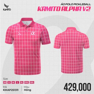 Áo Polo Pickleball Kamito Alpha V2 họa tiết ô kẻ độc đáo, thoáng khí, co giãn tốt, chống nhăn
