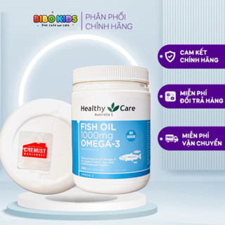   Có tem chemist  Date 2027 Dầu cá bổ sung omega 3 Healthy care Fish oil 1000mg Omega 3 400 viên 