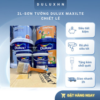 (Tặng kèm chổi quét) Sơn tường nhà Dulux Maxilite Smooth 2L chiết lẻ – Sơn trắng, giá rẻ
