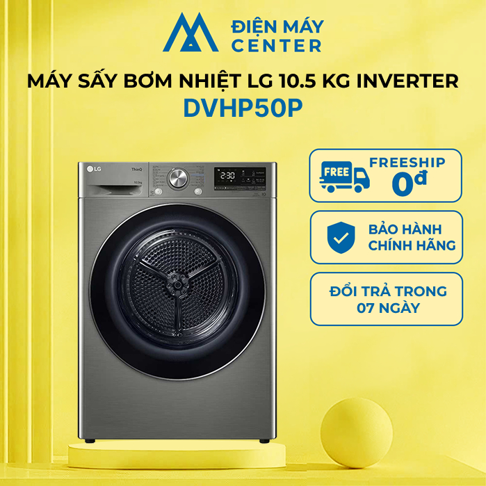 Máy sấy quần áo LG DVHP50P 10.5 kg Dual Inverter Heat Pump™màu xám