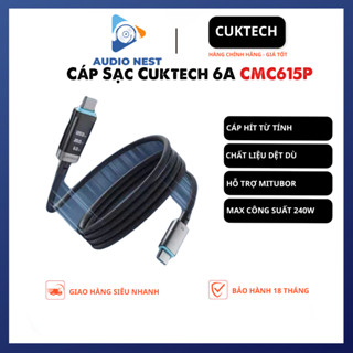 Cáp Sạc Cuktech Hít Từ Tính 6A Màn Led 240w CMC615P - Bảo Hành 18 Tháng