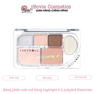 Bảng phấn mắt má hồng highlight 6 ô Judydoll Elaborate Tự Nhiên Lâu Trôi Bám Màu Đa Sắc Màu