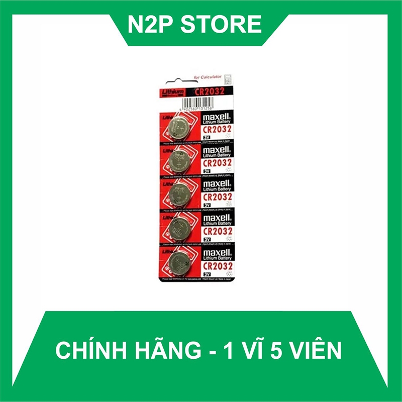 Vĩ 5 Viên Pin CMOS máy tính Maxell CR2032 3V