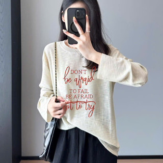 Áo thun nữ tay dài chất xược giấy Menina, áo thun nữ dài tay dáng rộng in hình thời trang.