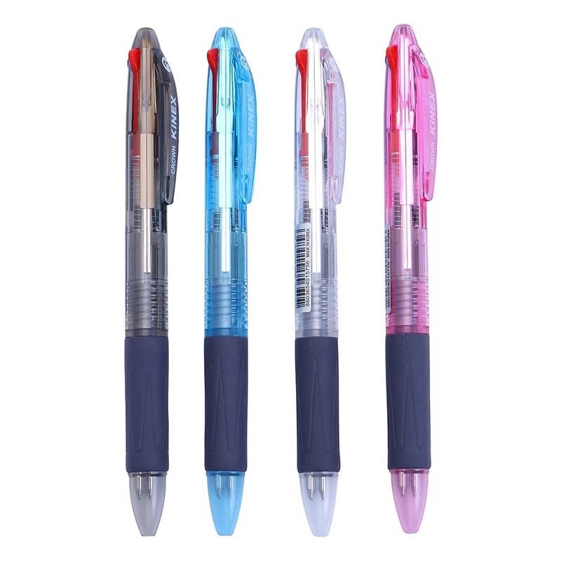 Bút Bi Bấm 3in1 0.7mm CROWN 3 Ngòi C3R-300 (3 Màu)