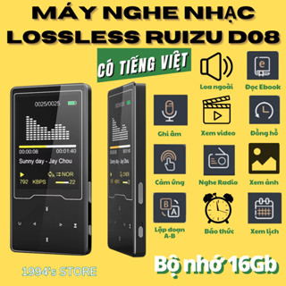 Bản 2025 Máy nghe nhạc Ruizu D08 - Máy MP3/MP4 - Bộ nhớ 16Gb - Cảm ứng - Loa ngoài lớn xem phim, xem ảnh - Lặp đoạn A-B