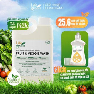 Chai Siêu Lớn Nước Rửa Rau Củ Quả Sinh Học Life Green - Sạch Bụi Bẩn, Kháng Khuẩn - 2.8L.