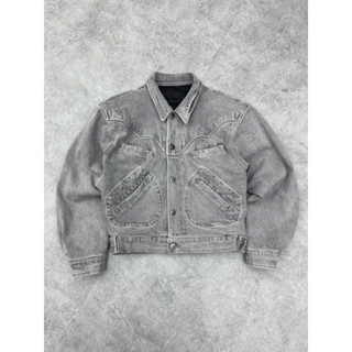  #roiworkshop Áo Khoác Nam Nữ Form Bomber Màu Xám - Chất Liệu Denim "S Pads Bomber Jacket - Gray" 
