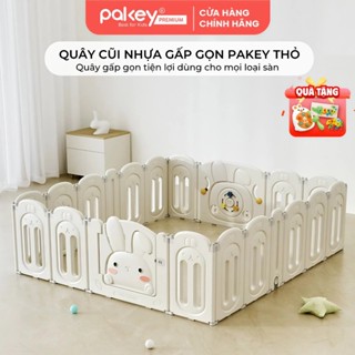 Quây Cũi Nhựa Gấp Gọn PAKEY Thỏ Trắng, Quây Cũi Hình Thỏ Đáng Yêu Dày Dặn Chắc Chắn Cho Bé - Bảo Hành Trọn Đời