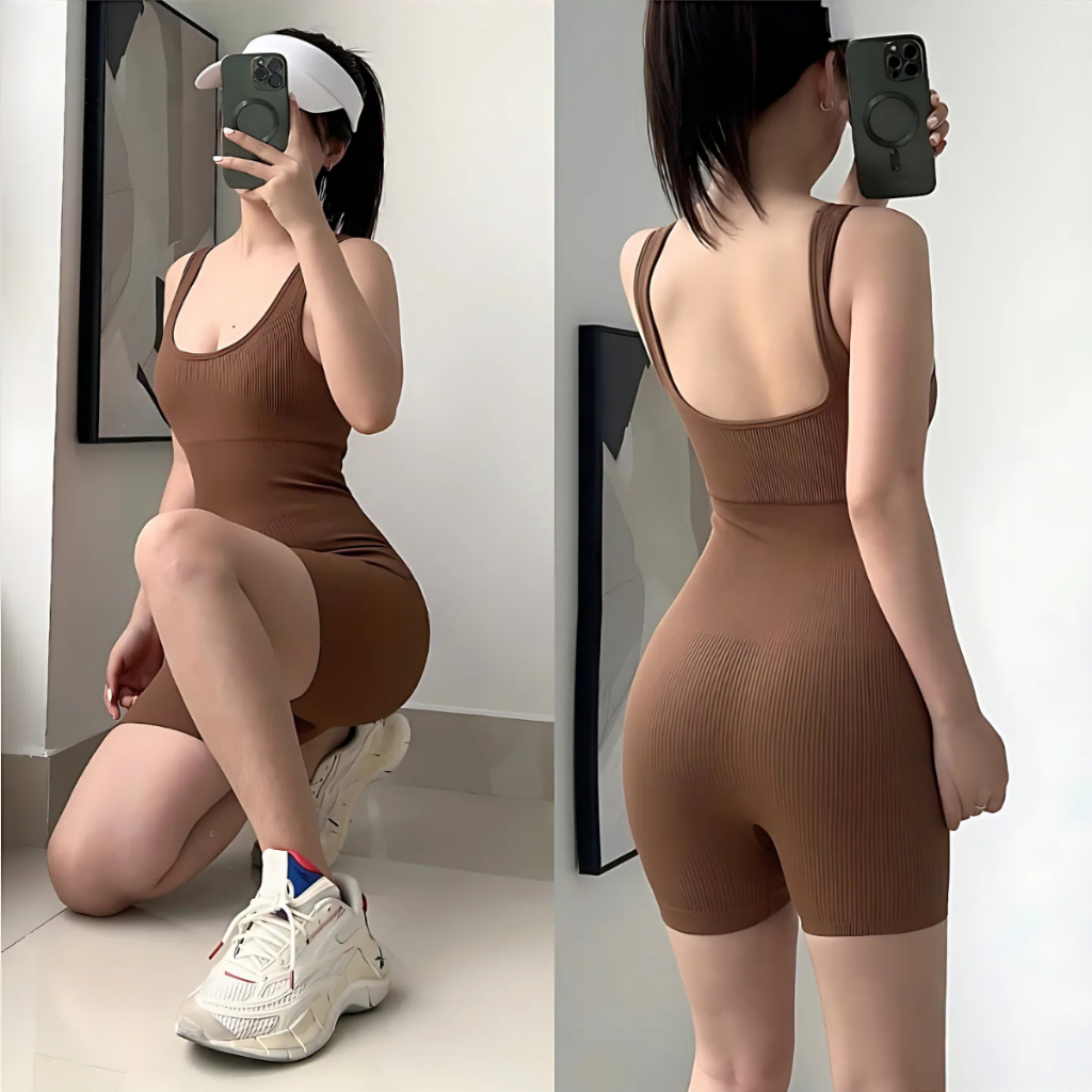 Bộ Jumpsuit Liền Thân Thể Thao Tập Gym, Yoga, Zumba Tập Thể Dục Chạy Bộ Tôn Dáng Nữ BEYOUR SPORT