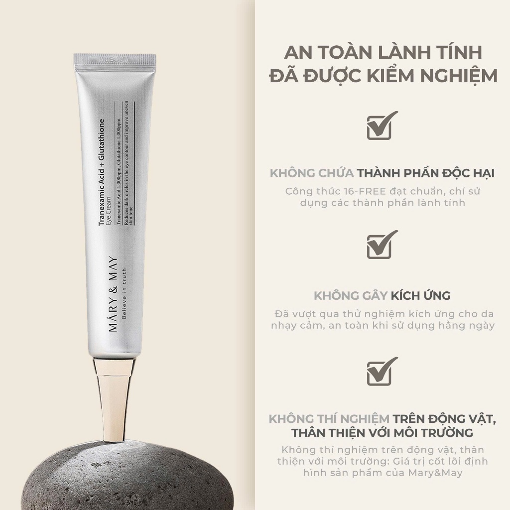 Set Kem mắt cải thiện vùng da quanh mắt Mary&May Glutathione Eye Cream (30g+12gx2) | BigBuy360 - bigbuy360.vn