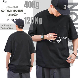  40-105KG Áo Thun Nam Nữ COTTON Bigsize SÓI STORE tay ngắn Có túi trước ngực 