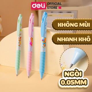 Bút Gel Bút Bi Nước Butterbear x Deli Dễ Thương Trơn Tru Mực Đen Mực Ra Đều Ngòi 0.5mm Đệm Tay