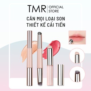 Cọ Môi Silicone màu hồng TMR có 2 Đầu Cọ tán son và Cọ Che Khuyết Điểm để đánh môi