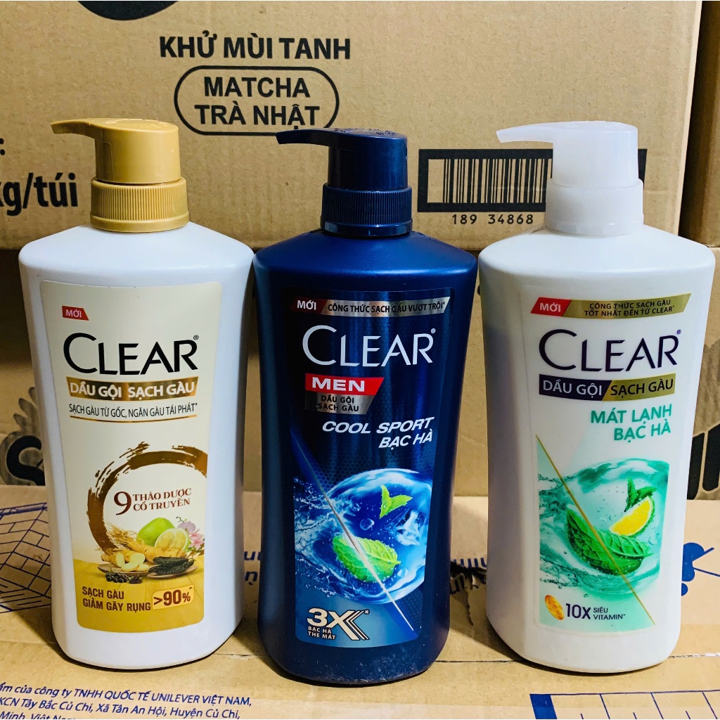 Dầu Gội Đầu Clear Bạc Hà, Clear Men 630g